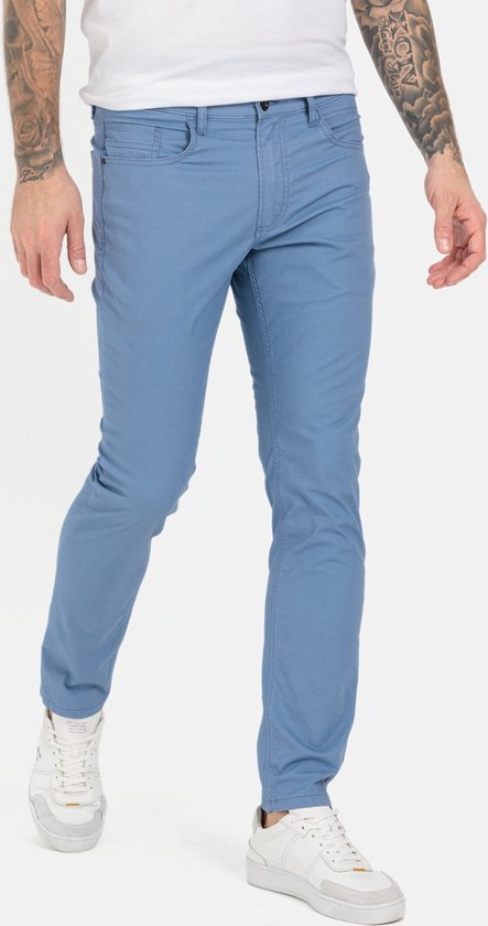 camel active Slim Fit 5-pocket broek - Maat menswear-33/30 - Blauw