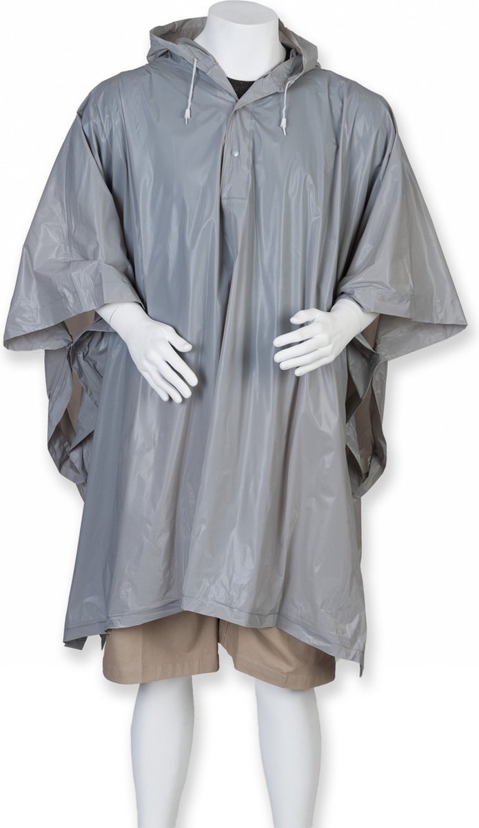 Eenvoudige zilver grijze regenponcho