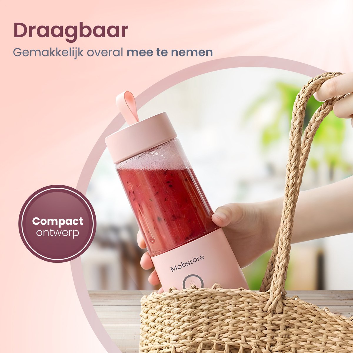 Mobstore Mini Blender - Blender to go - Smoothie Maker - Draagbare Blender - Oplaadbare mini Blender - Portable Blender - Lichtgewicht - Blender draadloos - Blender - Blenders - Blender smoothie - Keukenmachines – foto 4