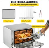 De Fleur - Electrische oven vrijstaand - mini oven 47L - broodrooster - electrisch fornuis 1440W - Hete Lucht Oven makkelijk voor Reizen