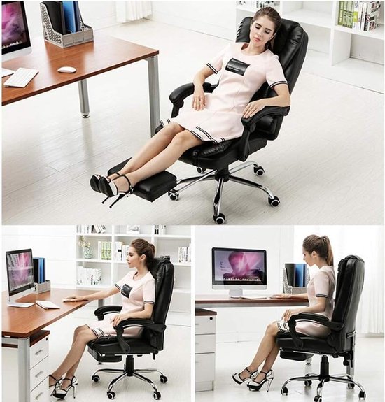 Royalty Line® Luxe Ergonomische Bureaustoel - Bureaustoelen Voor Volwassenen Met 2 Massagefunctie - USB-voeding - Gaming Stoel Verstelbare Kantoorstoel - Stoel 360 Graden Draaibaar - Zwart - Royalty line