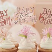 Baby in Bloom - Cupcake Topper - Babyshower - Baby -Newborn - Gender Reveal - Ginger Ray - Roze - Cupcake - Decoratie