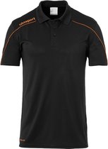 Uhlsport Stream 22 Polo Heren - Zwart / Fluo Oranje | Maat: 4XL