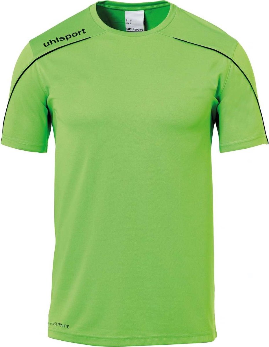 Uhlsport Stream 22 Shirt Korte Mouw Heren - Fluo Groen / Zwart | Maat: 2XL
