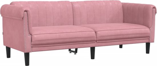 vidaXL - Driezitsbank - fluweel - roze