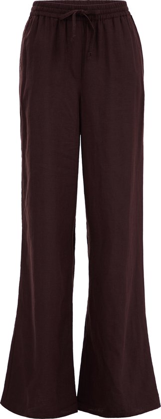 WE Fashion Dames wide leg broek van linnenmix