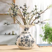 Vase chinois en céramique craquelée de glace bleue et blanche, ameublement créatif, décoration, cadeaux de vacances, 22x11x26.5CM