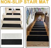 30 "X8" antislip traptreden indoor houten trappen antislip loopvlak tapijt stap trap matten zelfklevende antislip trap pad tapijten (zwart, 14 stuks)