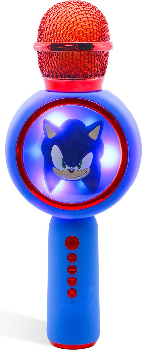Sonic the Hedgehog - draadloze karaoke microfoon voor kinderen - oplichtend LED display - speaker - stemvervorming