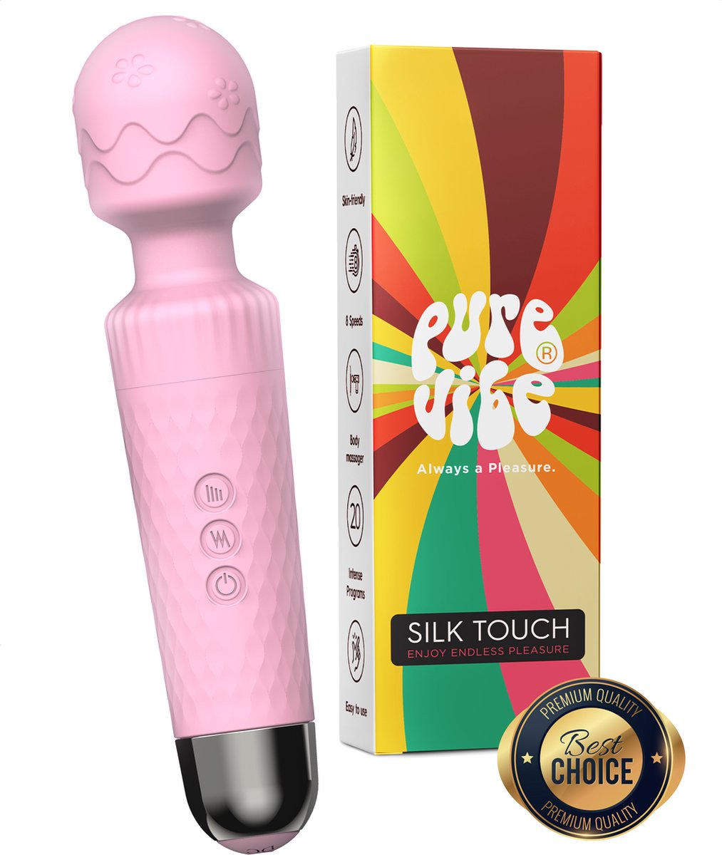 PureVibe® Silk Touch Clitoris Stimulator en Vibrator - Verbeterde Stimulator - Magic Wand Massager - Stil & Discreet - Vibrators voor Vrouwen - Seksspeeltjes - Sex Toys voor vrouwen en koppels - Roze