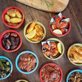 Set van 6 tapasschalen kleurrijke ovenschaal | 175 ml Cazuela schaal | Ton-dessertkommen Mediterrane Ø 11,5 cm | Traditionele klei uit Spanje