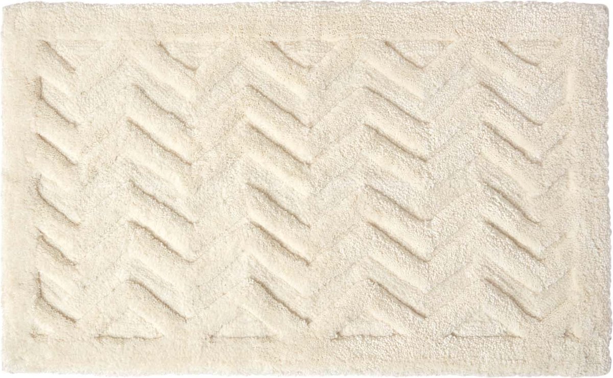 Homescapes Witte Chevron Antislip Shaggy Badmat