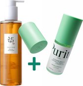 Beauty of Joseon Cleansing Oil + Purito Seoul Wonder Releaf Centella Serum 15ml Unscented - Soothing Skin - Travel Size - Centella Niacinamide Peptides - Skin Health - Korean Beauty Skincare - Allantoin - Radiant Glow - Skin Texture Hydrating & Calm