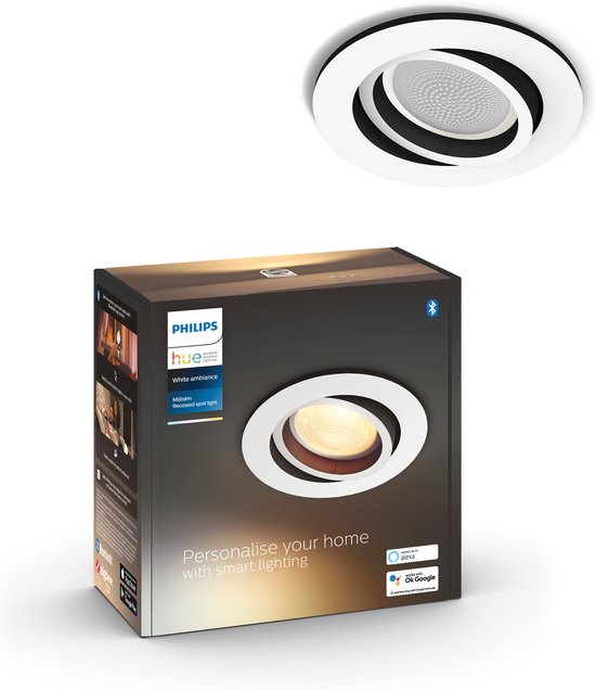 Philips Hue Milliskin inbouwspot White Ambiance - rond - Wit