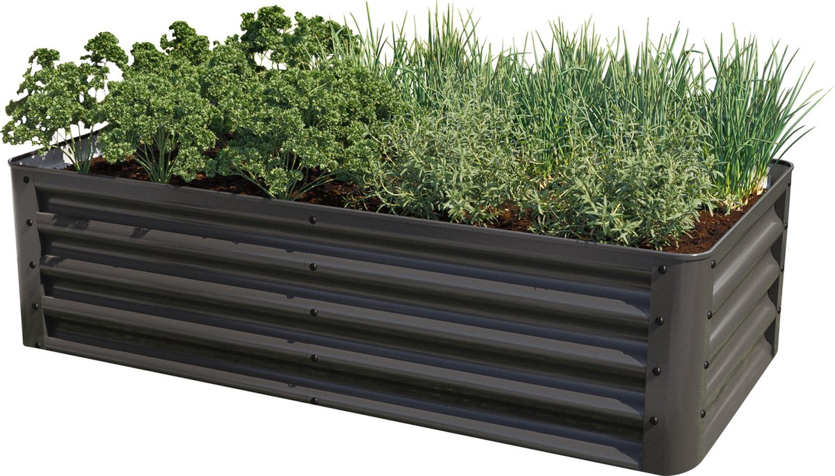 GFP PRIMEYARD Moestuinbak LUCA antraciet stalen constructie 120x60x35 cm
