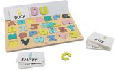 Eurekakids Puzzle Alphabet - Avec lettres magnétiques - Apprendre l'anglais - Avec 49 cartes d'entraînement - Bois
