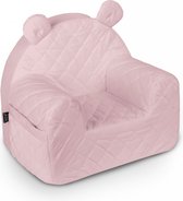 Velvet children's chair with pockets PINK