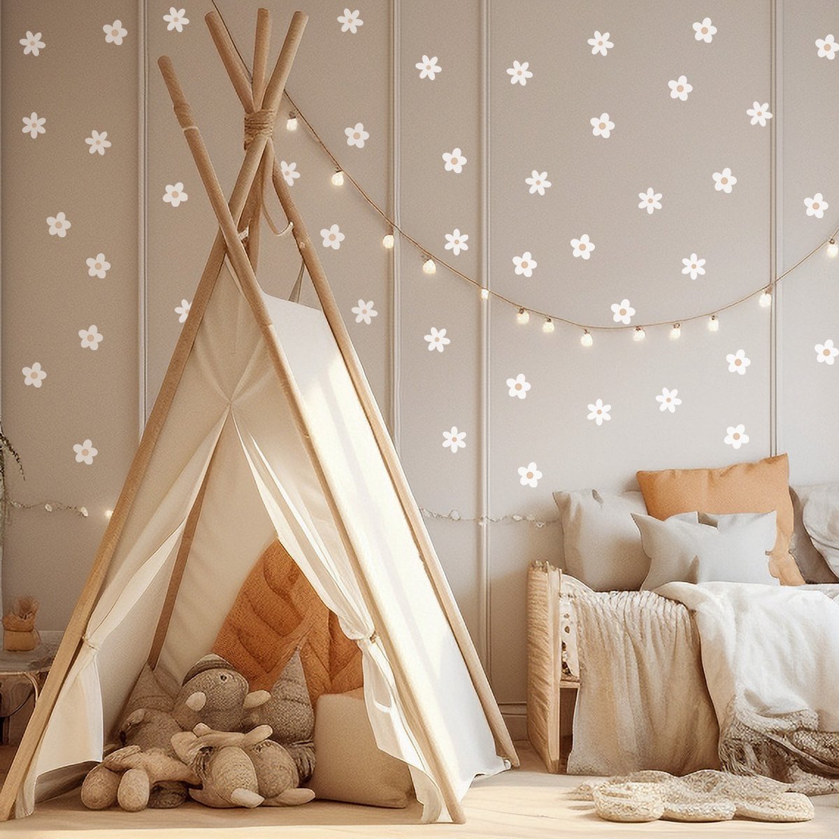 Muurstickers - Daisies X - white Daisies X