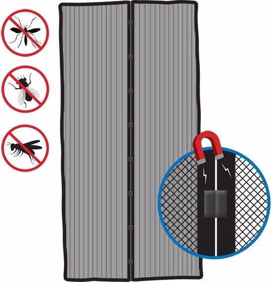 Anti vliegen deur hor met magneetsluiting - opzet deurhor - 210 x 50 cm van Merkloos — afbeelding 3