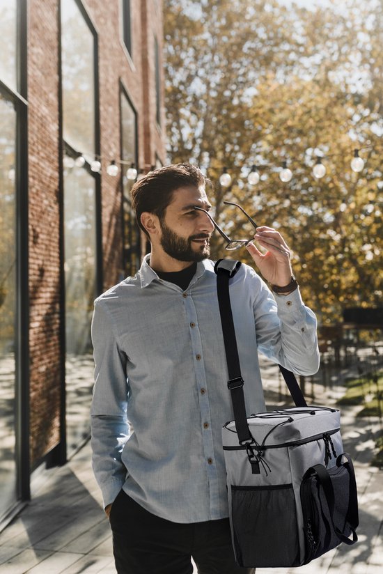 Brisby Sac isotherme 4 couches – Sac à déjeuner 40 litres – Zwart Grijs