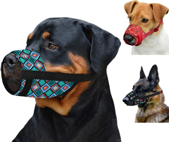 Muselière Pour Chien – Tissu Respirant, Sangle Réglable – Pour éviter Morsures Et Aboiements – Promenades Sécurisées