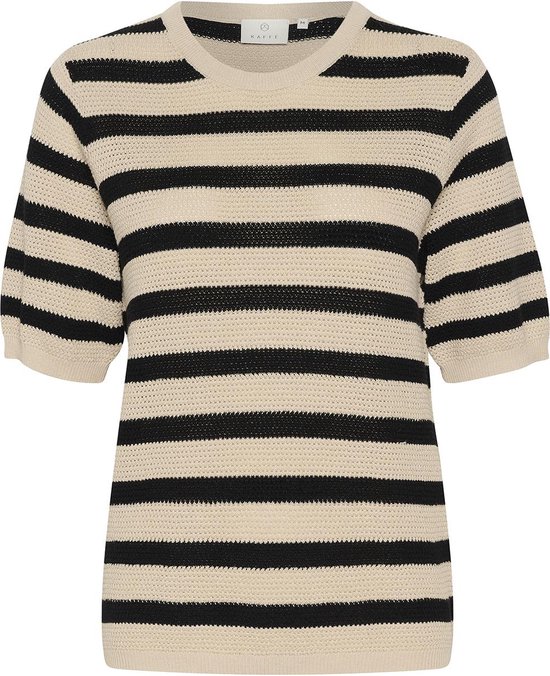 Kaffe T-shirt Kakaia Knit Pullover 10552324 106772 Feather G/black Stripe Dames Maat - M