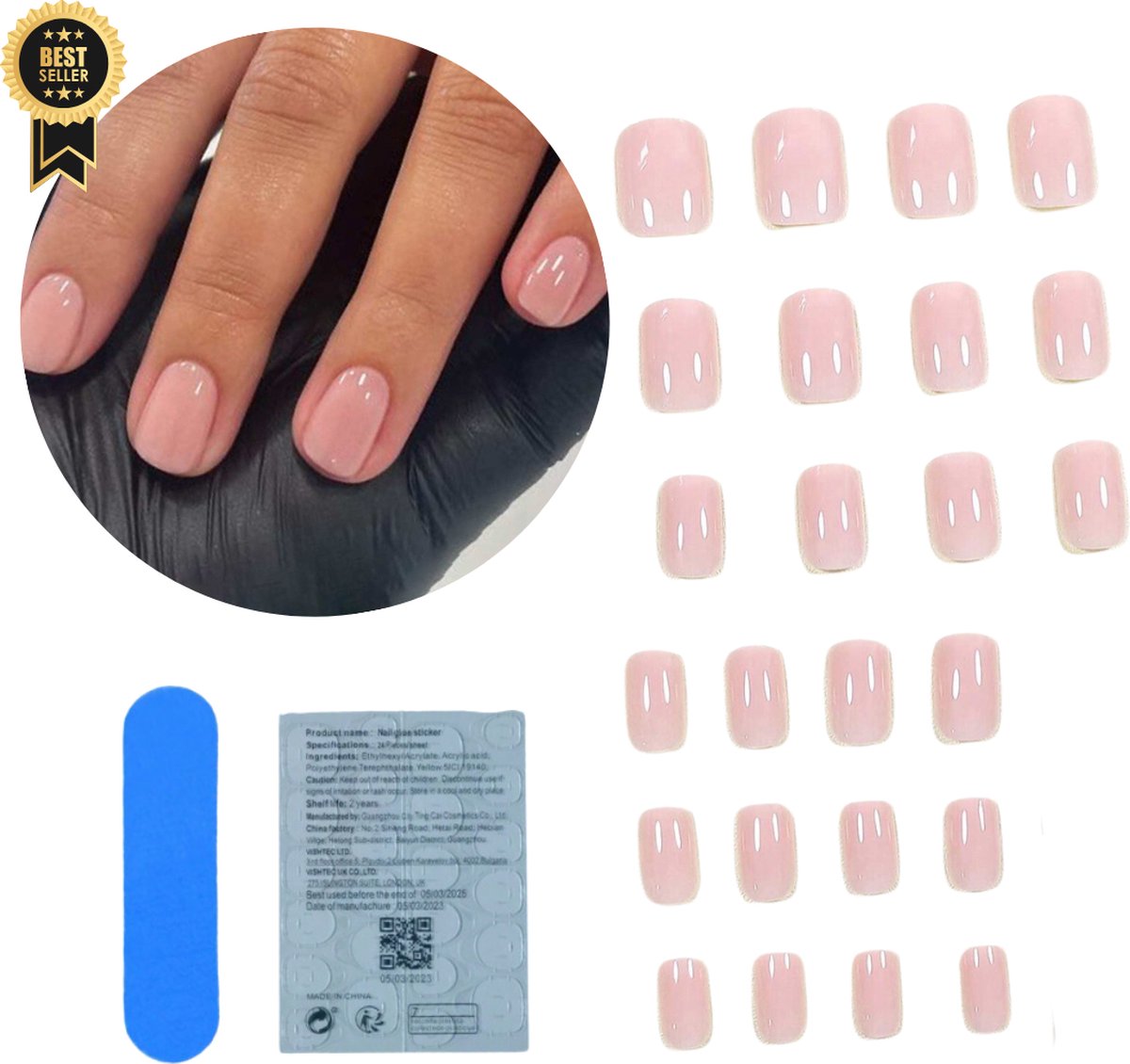 Goedkoopste GUAPÀ® Plaknagels | 24 stuks valse nagels | Press On Nails | Zelfklevende Plaknagels | Nepnagels | Kunstnagels | Compleet plaknagels starterspakket | Nagels Wraps | Nail Art | Zomer Nagels | Feest Nagels | 24 stuks plaknagels Nude