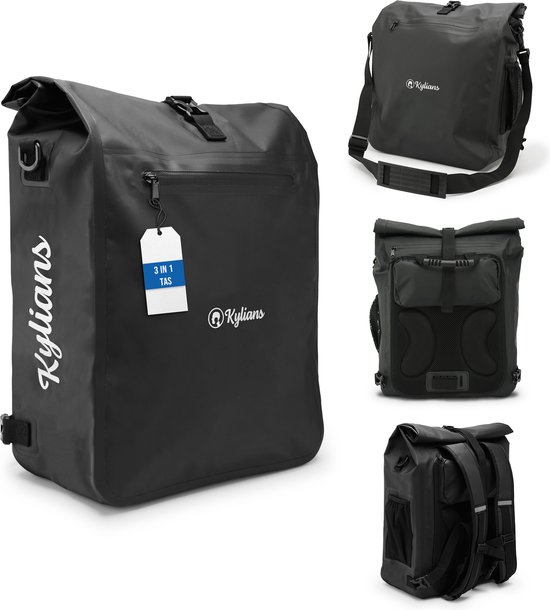 Fietstas - Rugzak/Schoudertas/Fietstas - 28 Ltr - Waterdicht - Zwart - Enkele Fietstas Voor Alle Fietsen - Fietstassen Voor Electrische Fietsen - Extra Rugkussens - Kylians van Fietstas — afbeelding 3
