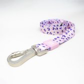Luxe Halsband riem voor Honden-110Cm x2 Cm -Pink Leopard