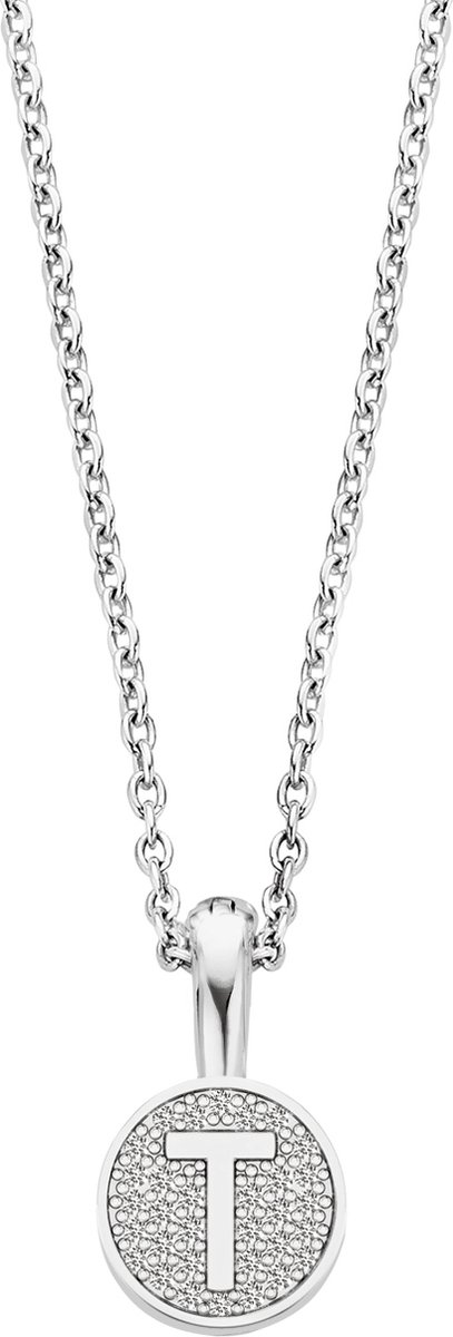 TI SENTO Dames Ketting - 925 zilver - Wit (Letter) - Maat 42 - 3858LT