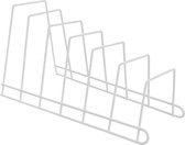 Borden en Dekselhouder Metaal Wit 34x17xx18,5 cm - Bordenhouder - Bordenstandaard - Dekselstandaard - Potdekselhouder