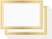 Belle Vous Papier Certificat Vierge (Lot de 50) – Papier Certificat A4 Wit avec Bord Feuille d'Or – Feuilles Compatibles Printer LaserJet pour Collègues, Examens, Écoles, Diplômes et Plus