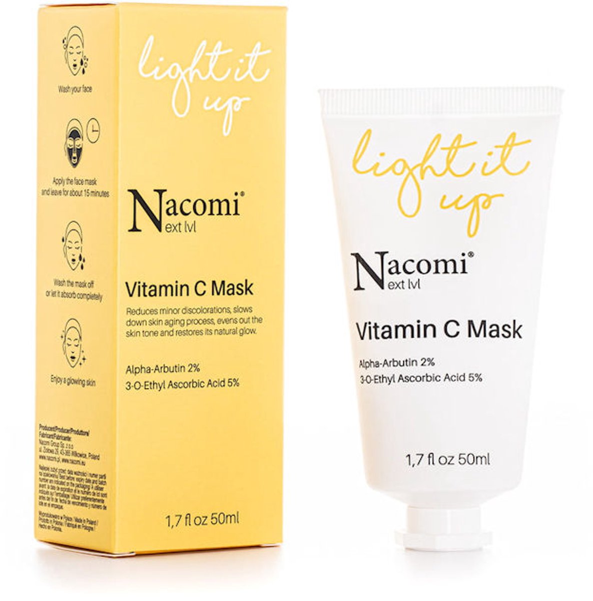 Nacomi Brightening Face Mask With Vitamin C Light It Up 50ml.