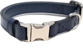 Luxe Halsband voor Honden - Echt Leer / Leder Reflecterend Verstelbaar 29 Cm-42 Cm x 2,5 Cm-Marineblauw