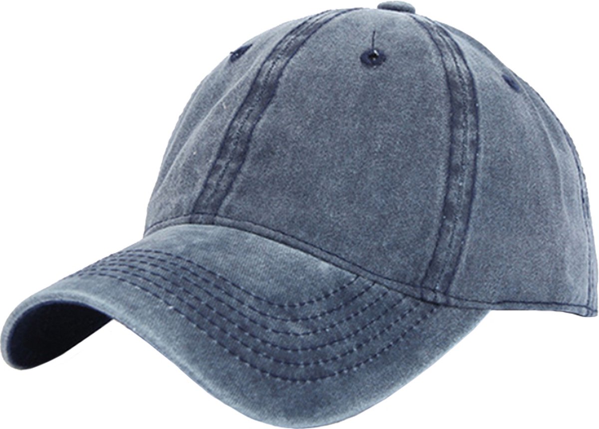 LGT JWLS Effen Baseball Cap met Faded Look - Donker Blauw