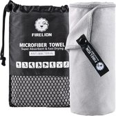 KOSMOS - Microfiber Handdoek - Sport Handdoek - 50 x 100 cm - Voor Reizen - Sport - Super Absorberend - Lichtgewicht - Grijs