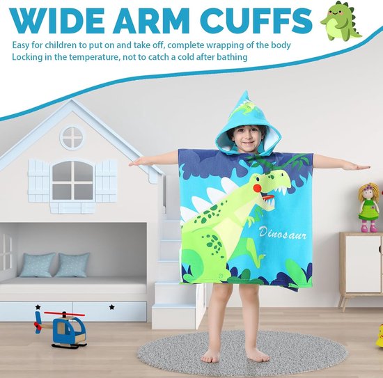 ZeYou Licornes Poncho Piscine Enfant,Plage Piscine Serviette à Langer,Serviette De Bain Enfant