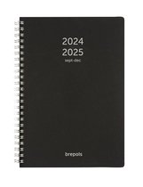 Agenda Brepols 2024-2025 - 16 M - Notes Semainières POLYPROP - Semaine & notes - Zwart - 14,8 x 21 cm
