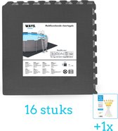 WAYS D'luxe - Multifunctionele ondertegel - Antraciet - (8 stuks per verpakking) - 16 stuks - Voordeelverpakking - Inclusief WAYS Testrips (1 stuks)