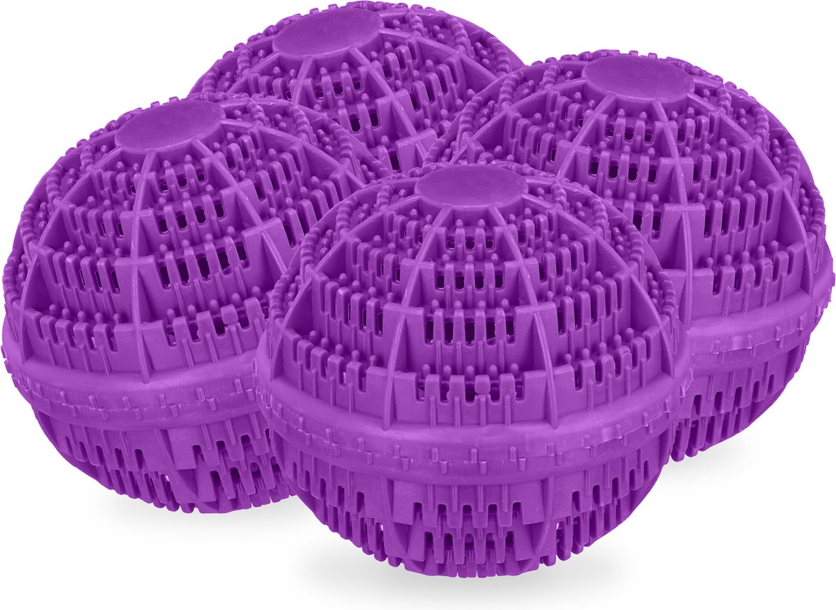 Goedkoopste wasbol set van 4 - tot 90°C - tot 1000 wasbeurten - paars