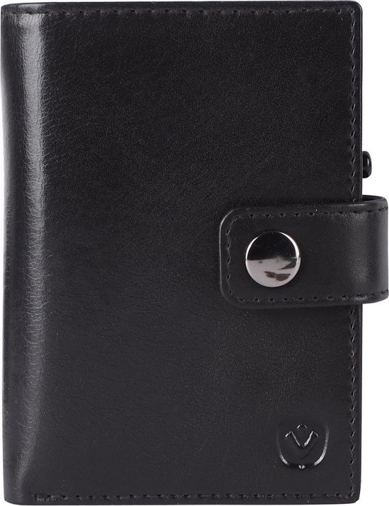 Valenta - 2-in-1 Leren MagSafe Portemonnee met afneembare MagSafe Pasjeshouder Uitschuifbaar - Zwart - geschikt voor alleen 6 - 10 kaarten - RFID NFC extra kaartbeveiliging