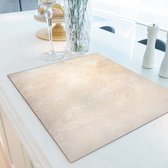 Inductiebeschermer beige marmer | 65 x 52 cm | Keukendecoratie | Bescherm mat | Inductie afdekplaat