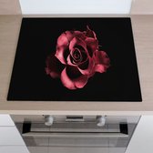 Inductiebeschermer roze roos | 65 x 52 cm | Keukendecoratie | Bescherm mat | Inductie afdekplaat