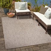 Carpet Shed Uni Tapis d'intérieur et d'extérieur Tapis Plein air Solid à Poils Ras Beige Marron - 80 x 150 cm