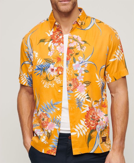 Superdry Hawaiian Shirt Met Korte Mouwen Geel 2XL Man