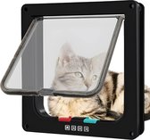Fluff & Cuddle - Kattenluik voor grote & kleine katten - Kleine hondendeur - Kattenluik - Hondenluik - Kattenluikje binnendeur - Kattendeur - Zwart - Magnetische sluiting - Waterdicht - voor Binnen & Buitendeuren - 23.5 x 25 x 5.3 cm - Size L