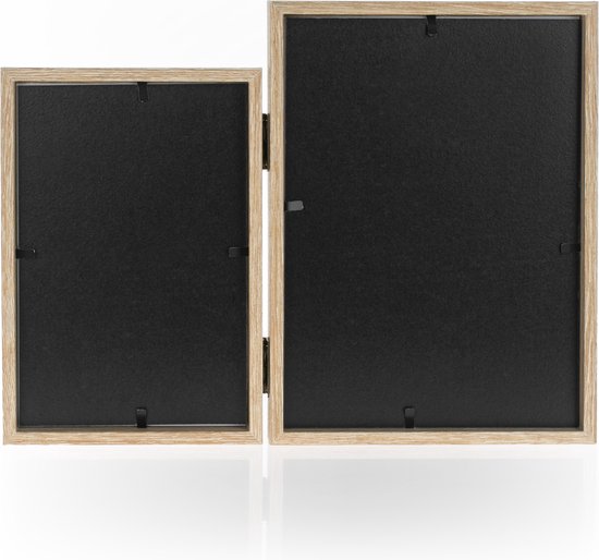 HAES DECO - Duo Cadre Photo Bois Clais Marron pour photo 10x15 et 13x18 (taille 26x19,5 cm) - XN2247HS
