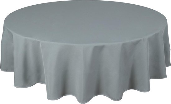 Nappe Toile Cirée PVC Ronde Home Direct 160cm - Gris Clair, Facile à Nettoyer