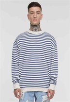 Urban Classics - Striped Crewneck sweater/trui - XXL - Beige/Blauw