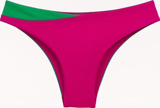 Two-Tone Twister Bikini Broekje - Groen/Roze - M - Prothese vriendelijke Bikini